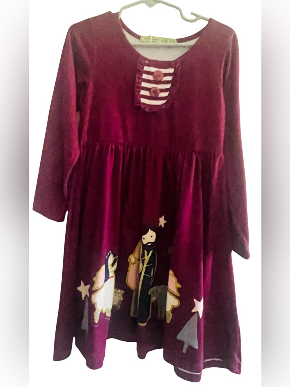 Millie Loves Lily Girls Burgundy Nativity Christmas Dress Size 6